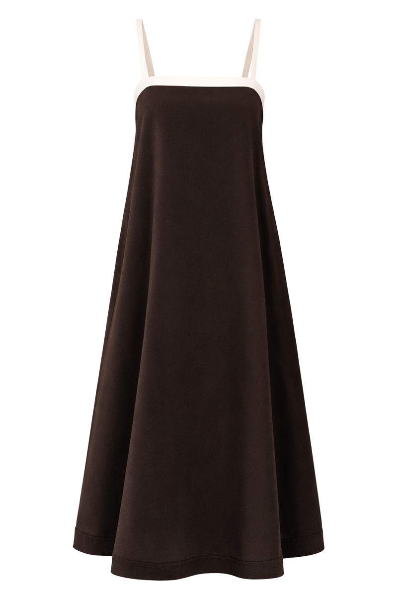 Brown sundress with an open back photo